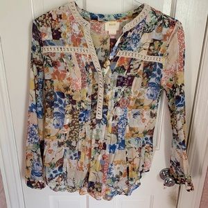 ANTHROPOLOGIE Maeve Floral Blouse